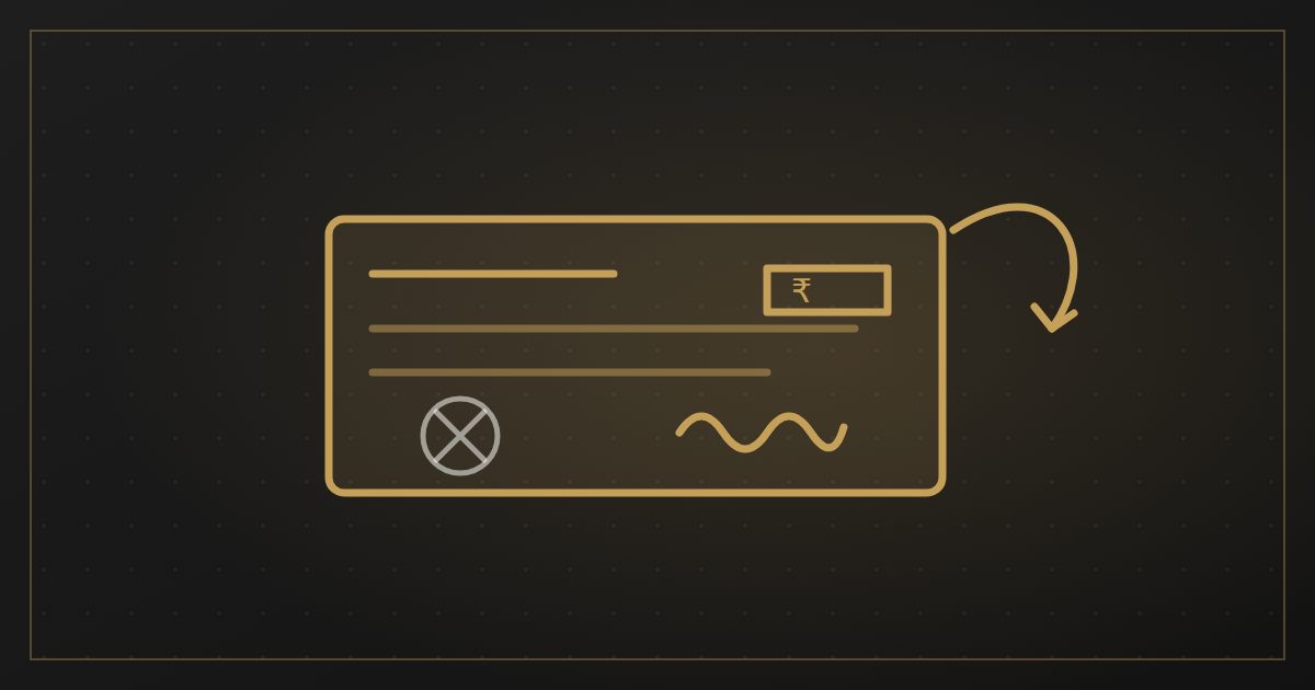 Illustration of a returned cheque marked as dishonoured